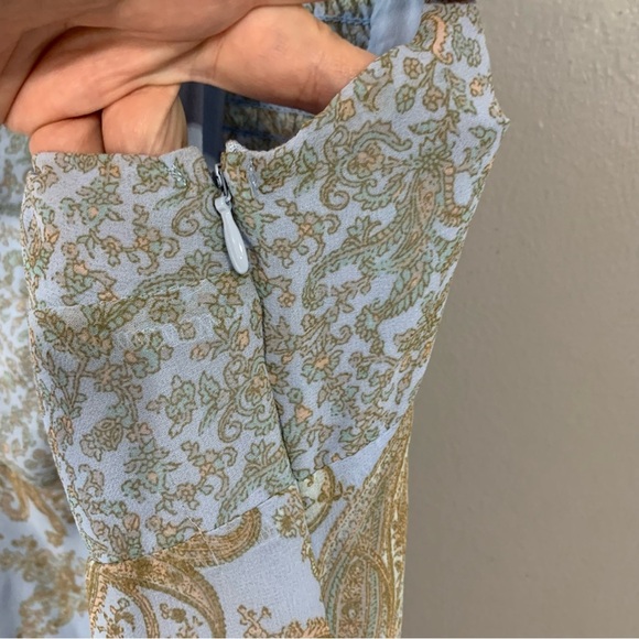 Ecote blue sleeveless spaghetti strap asymmetrical paisley blouse.‎ Size XL - Picture 6 of 12